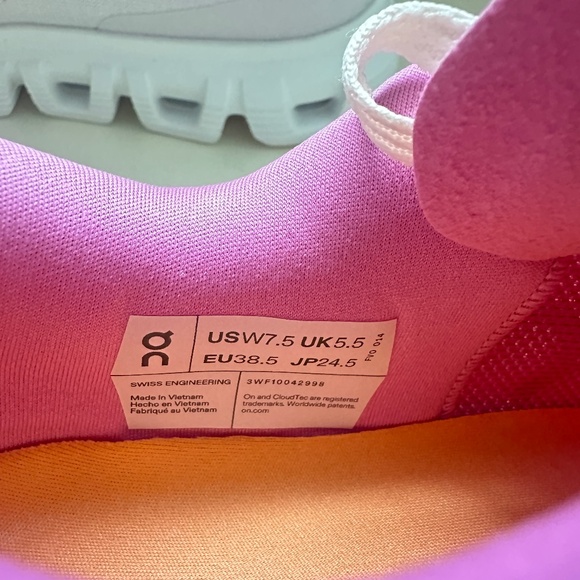 NIB On Cloud 6 Push Women's 7.5 - Tangerine / Raspberry pink and orange - Picture 9 of 10